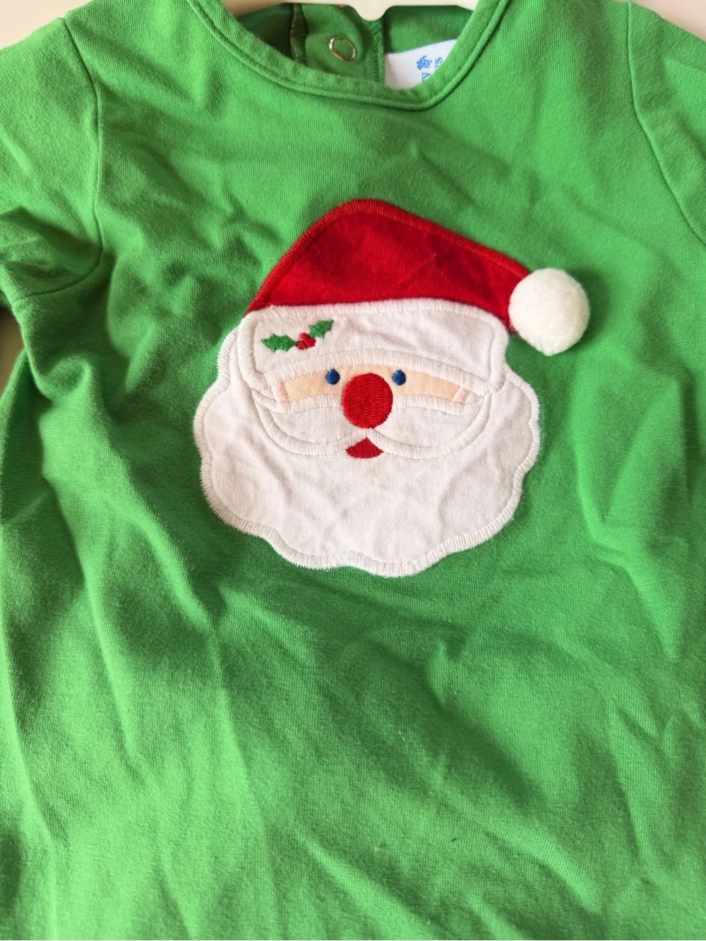 Bailey Boys Children's Green Santa Appliqué Set